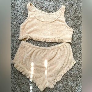 Shein Fluffy lounge short set